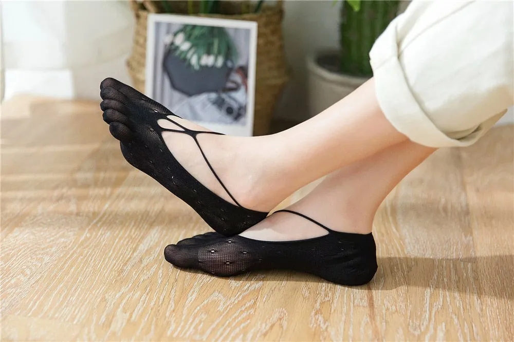 1 Pair Women's Breathable Ultrathin Five-finger Low Cut Invisible Sling Socks