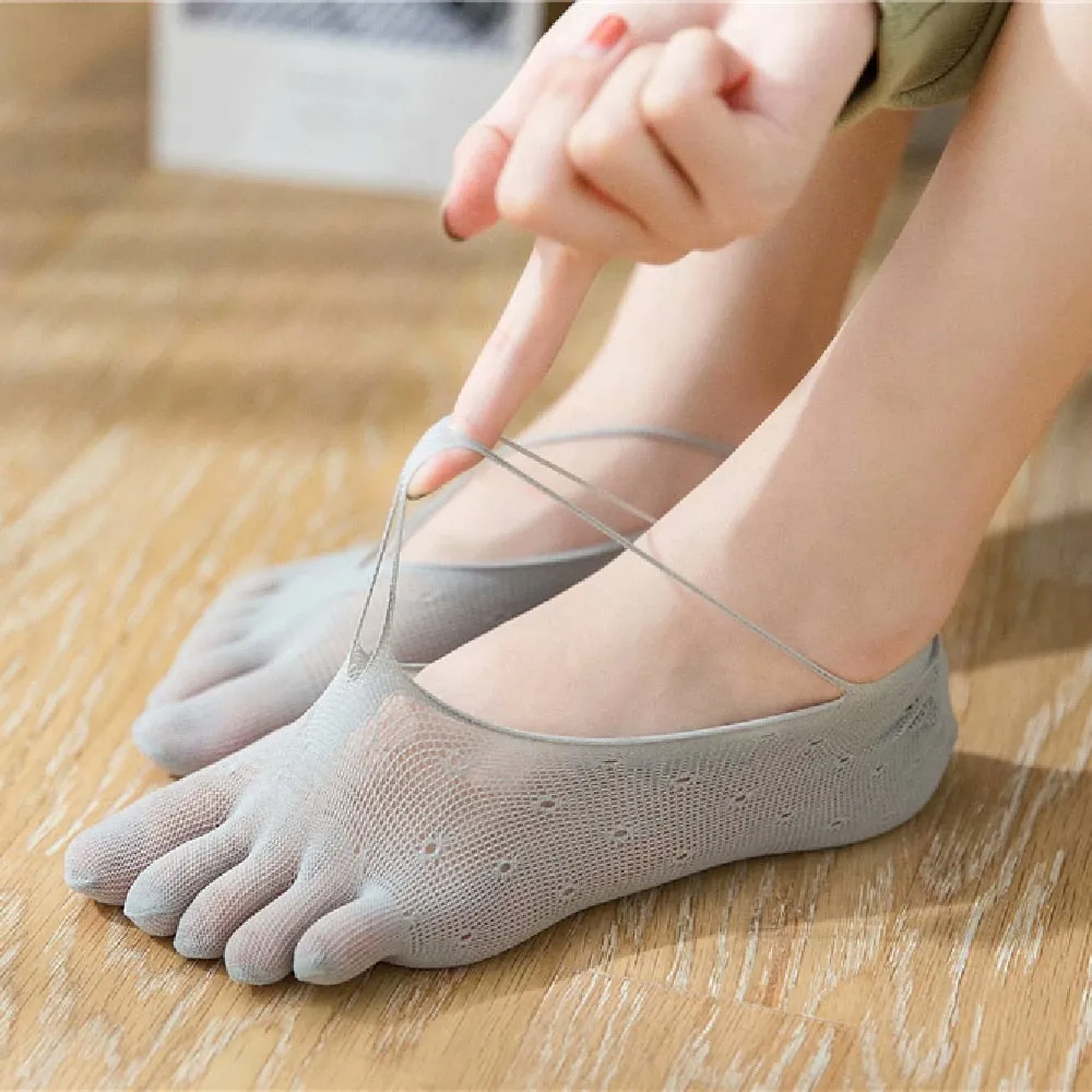 1 Pair Women's Breathable Ultrathin Five-finger Low Cut Invisible Sling Socks