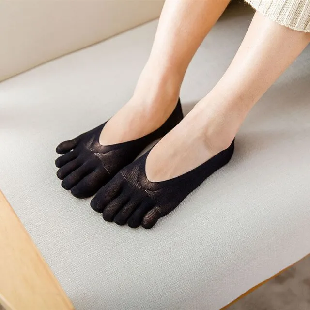 1 Pair Women's Breathable Ultrathin Five-finger Low Cut Invisible Sling Socks