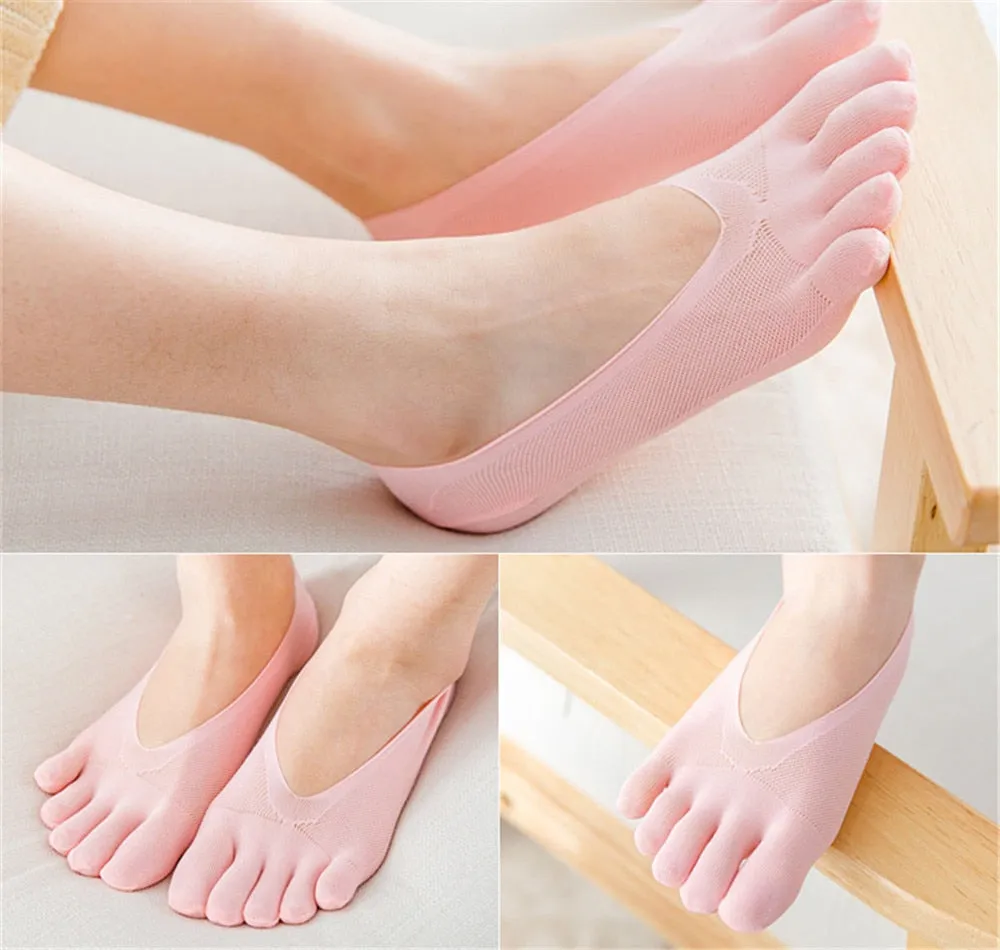 1 Pair Women's Breathable Ultrathin Five-finger Low Cut Invisible Sling Socks