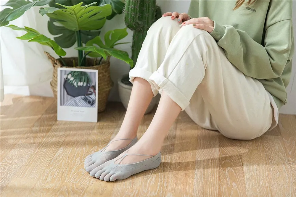 1 Pair Women's Breathable Ultrathin Five-finger Low Cut Invisible Sling Socks