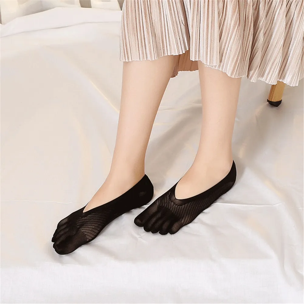 1 Pair Women's Breathable Ultrathin Five-finger Low Cut Invisible Sling Socks