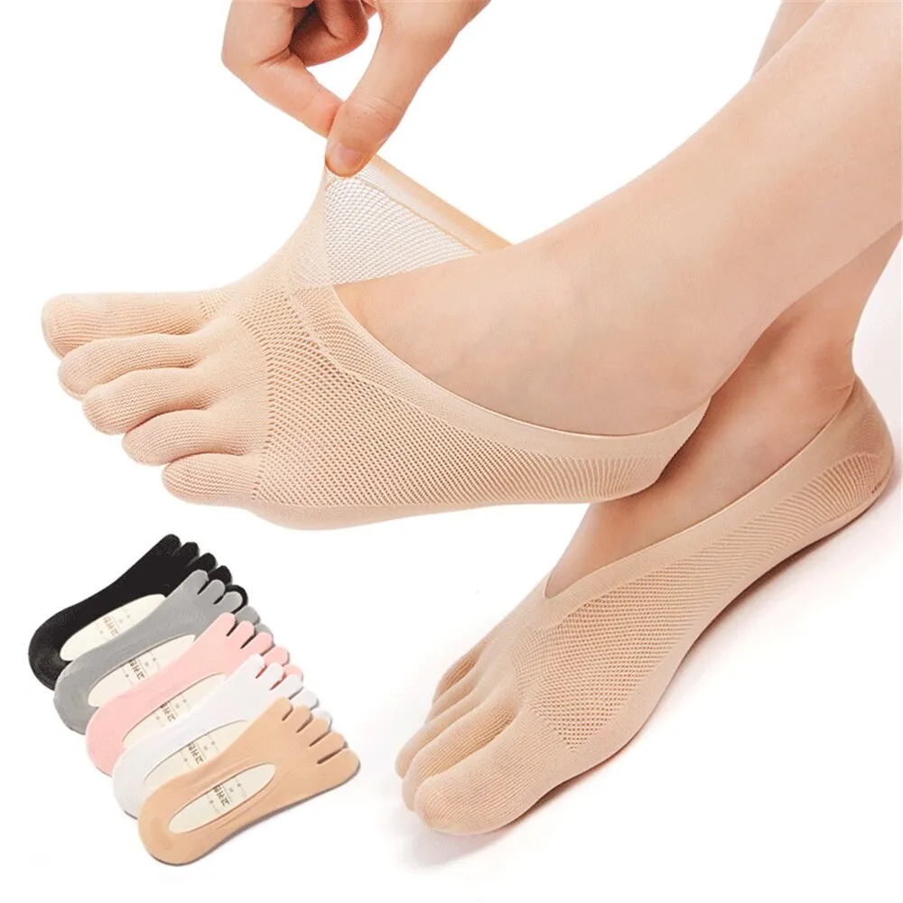 1 Pair Women's Breathable Ultrathin Five-finger Low Cut Invisible Sling Socks