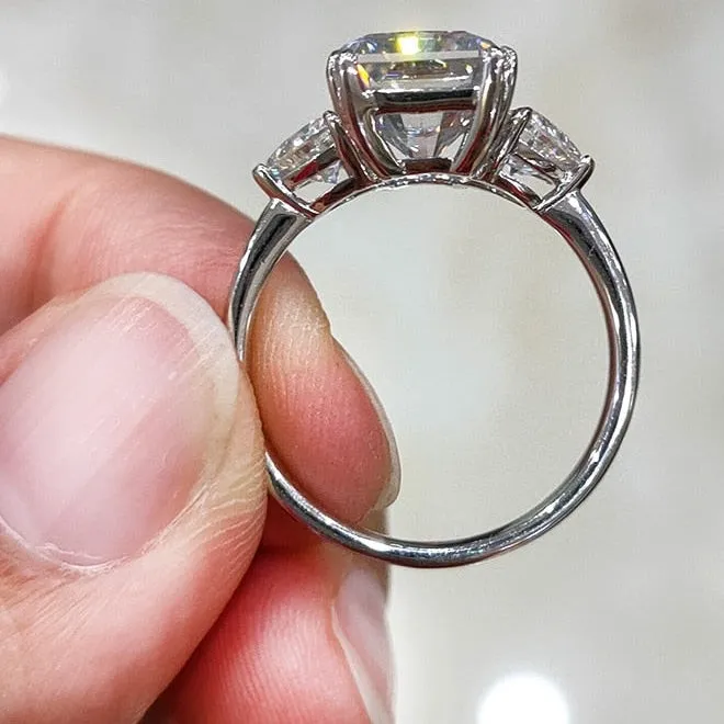 18k 7*9mm 8*10mm Radiant Cut Moissanite Stone Ring for Women