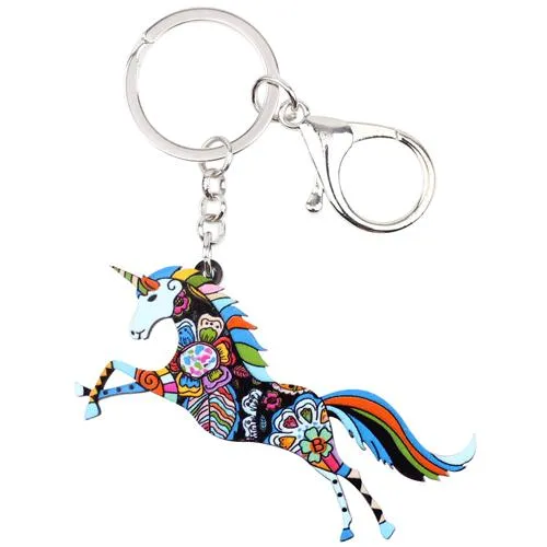 Acrylic Horse Unicorn Animal Pendant Key Chain Gifts for Women & Girls