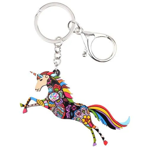 Acrylic Horse Unicorn Animal Pendant Key Chain Gifts for Women & Girls