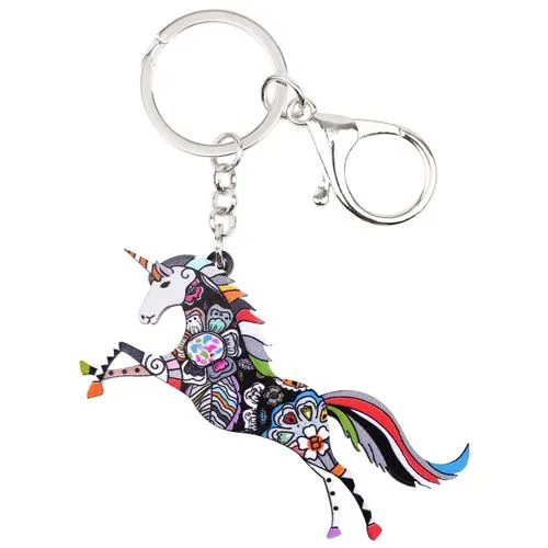 Acrylic Horse Unicorn Animal Pendant Key Chain Gifts for Women & Girls