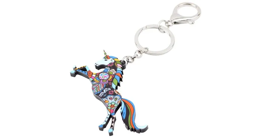 Acrylic Horse Unicorn Animal Pendant Key Chain Gifts for Women & Girls