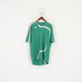 Adidas Men XXL Shirt Green Shiny Vintage Sportswear Jersey Training Top