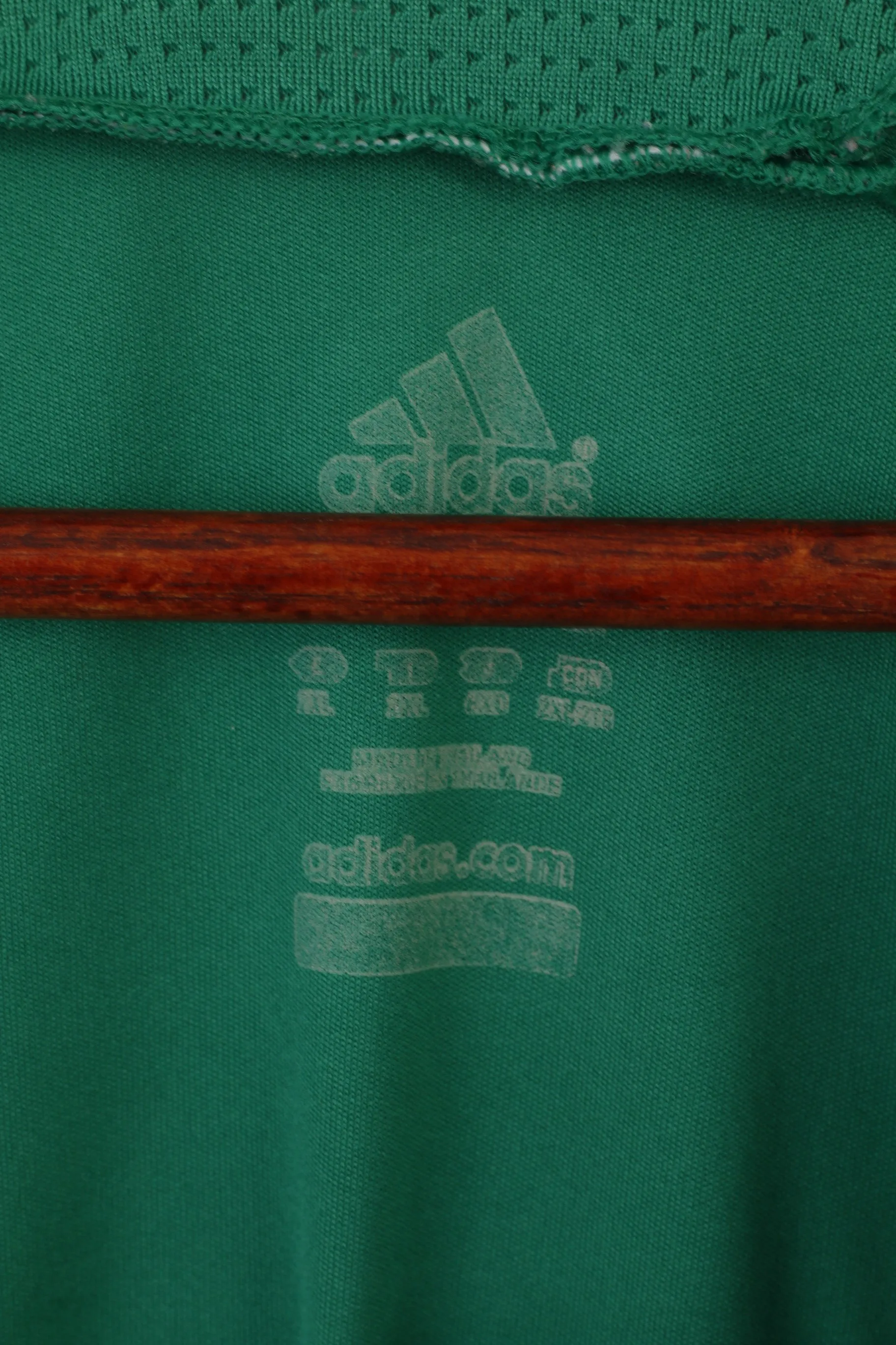 Adidas Men XXL Shirt Green Shiny Vintage Sportswear Jersey Training Top