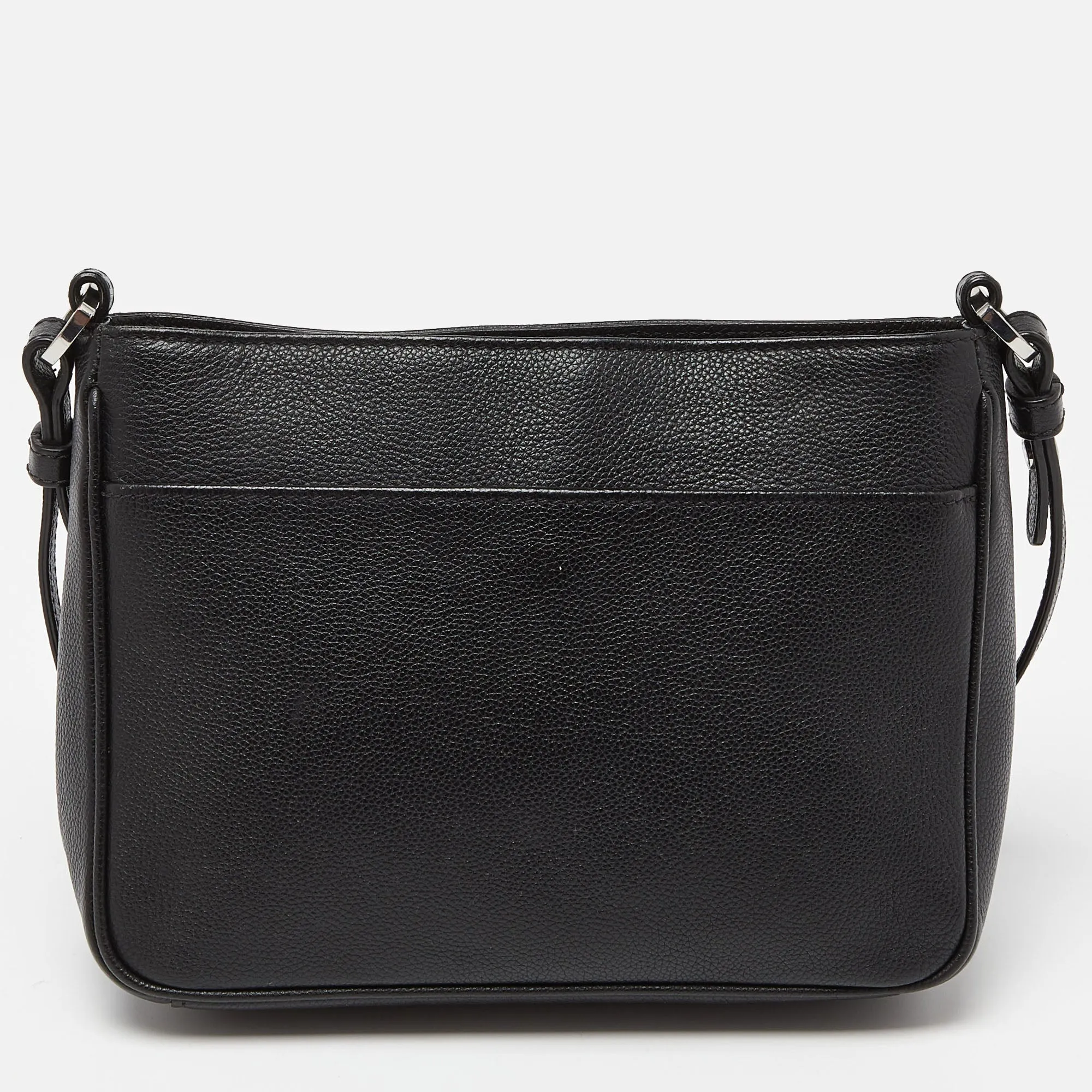 AIGNER Black Leather Zip Crossbody Bag