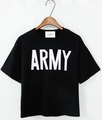 Army Printed Harajuku Loose Casual Shirt