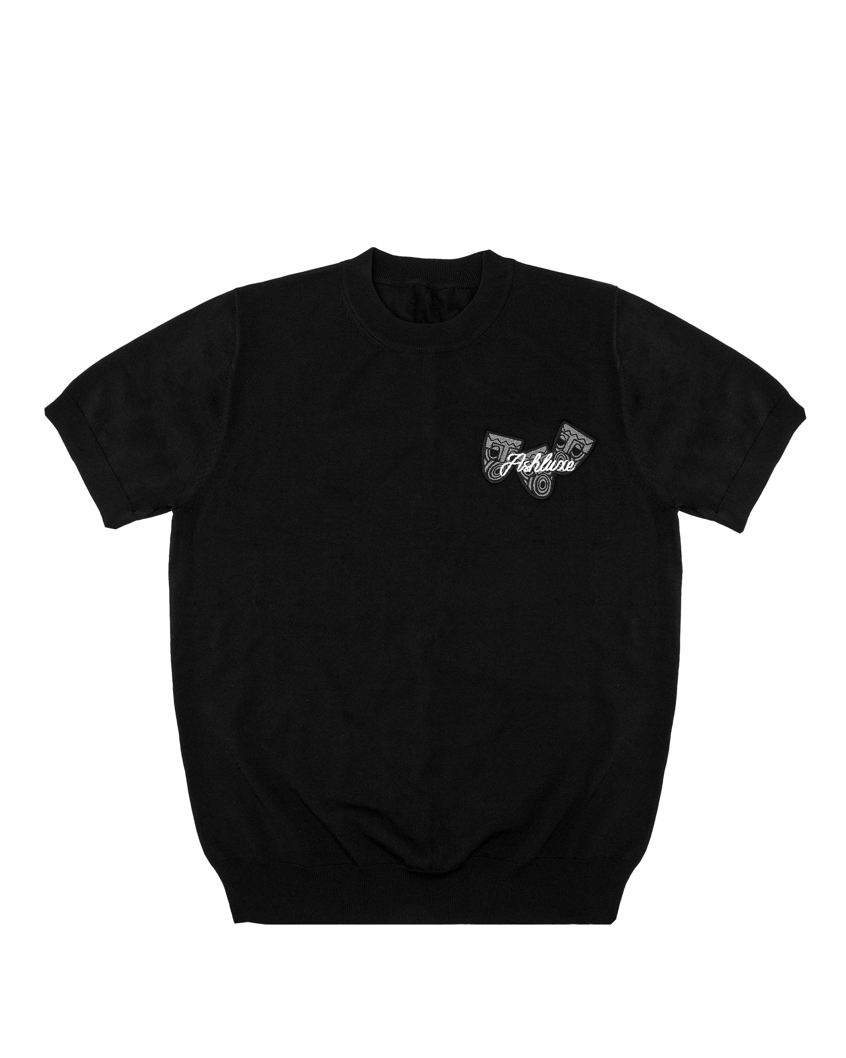 Ashluxe Ribbed  Mask badge Tees Black