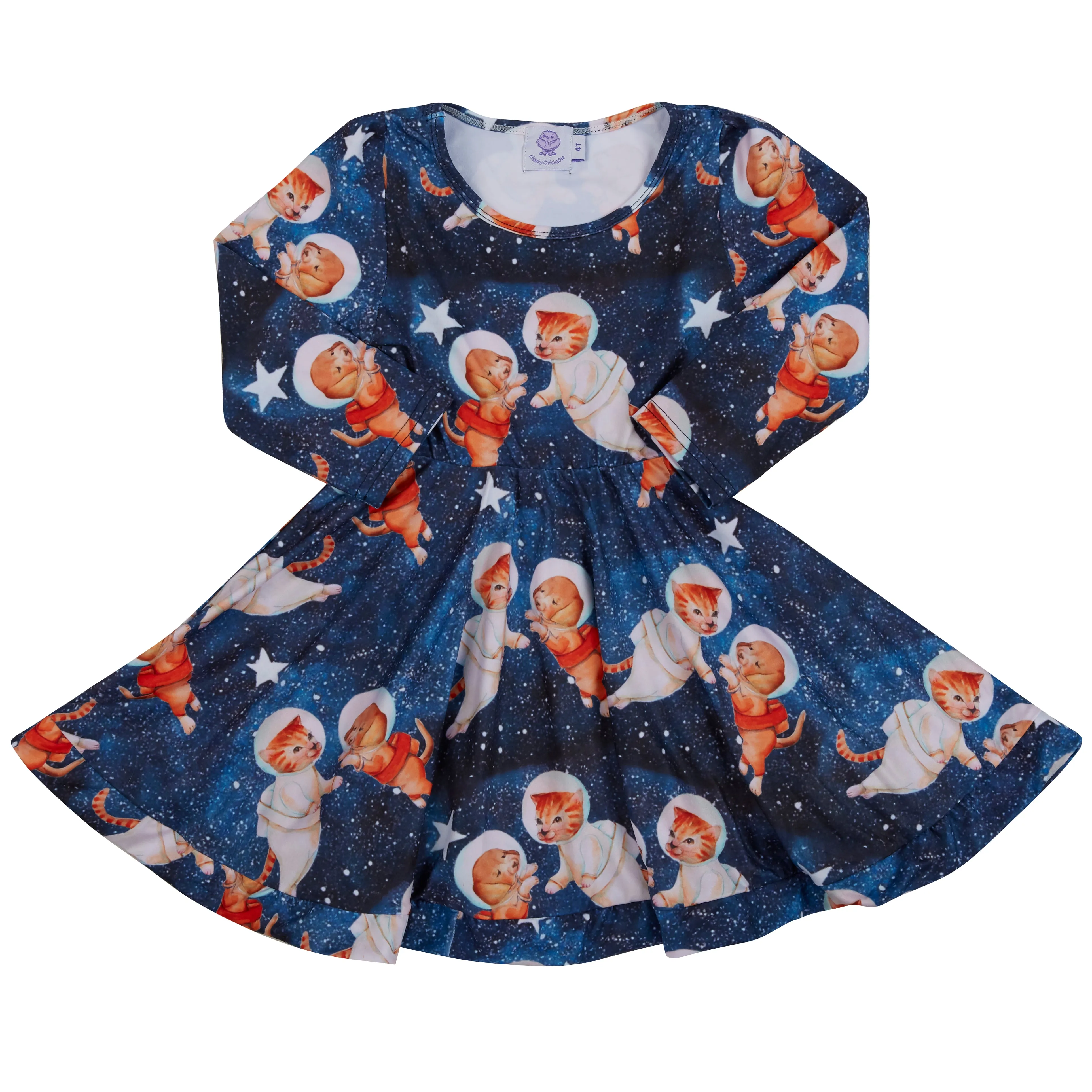 Astronaut Cats & Dogs Twirl Dress