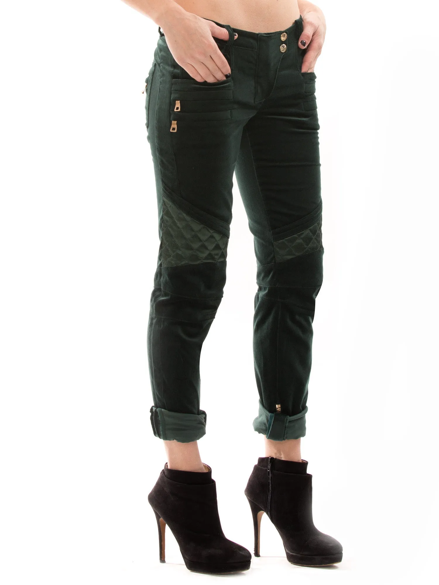 Balmain Green Velvet Pants