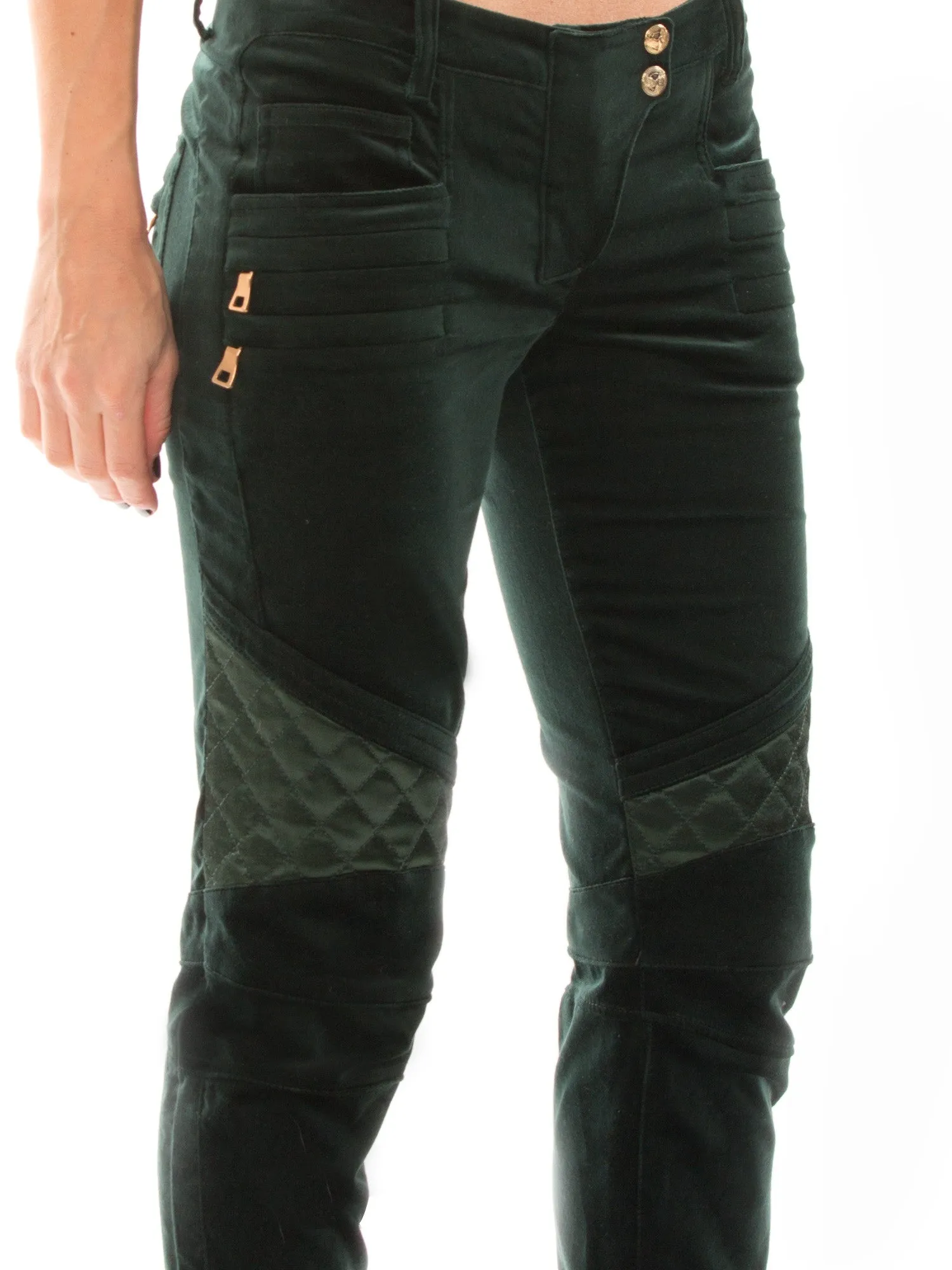 Balmain Green Velvet Pants