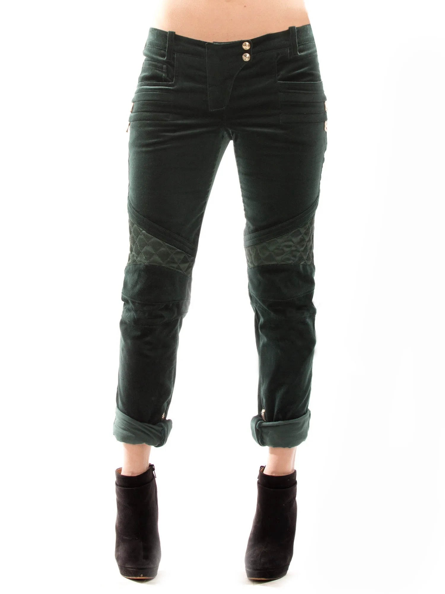 Balmain Green Velvet Pants