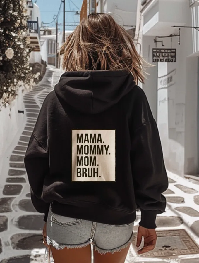 B&W ALL MAMAS HOODIE - BLACK