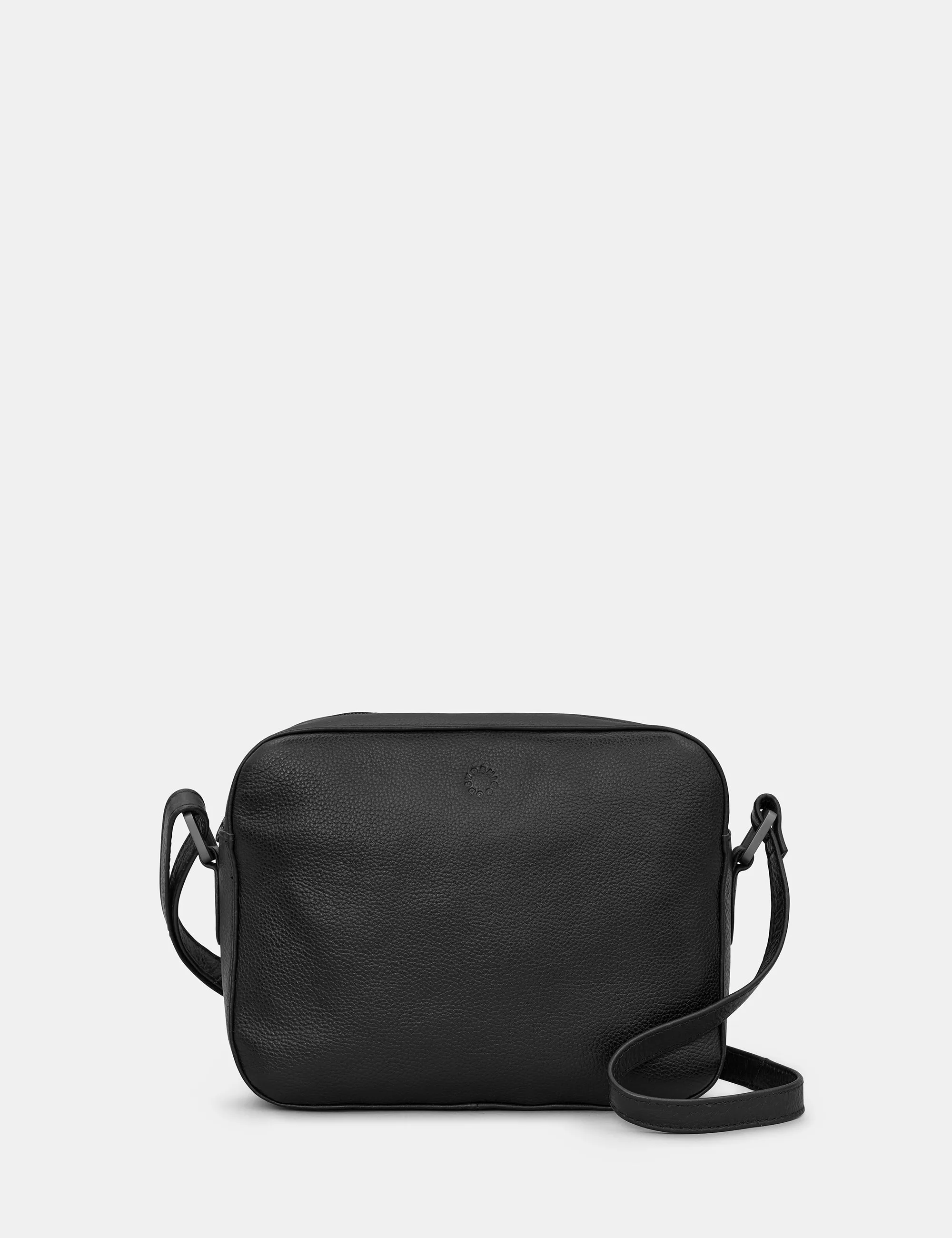 Belmont Black Leather Camera Bag