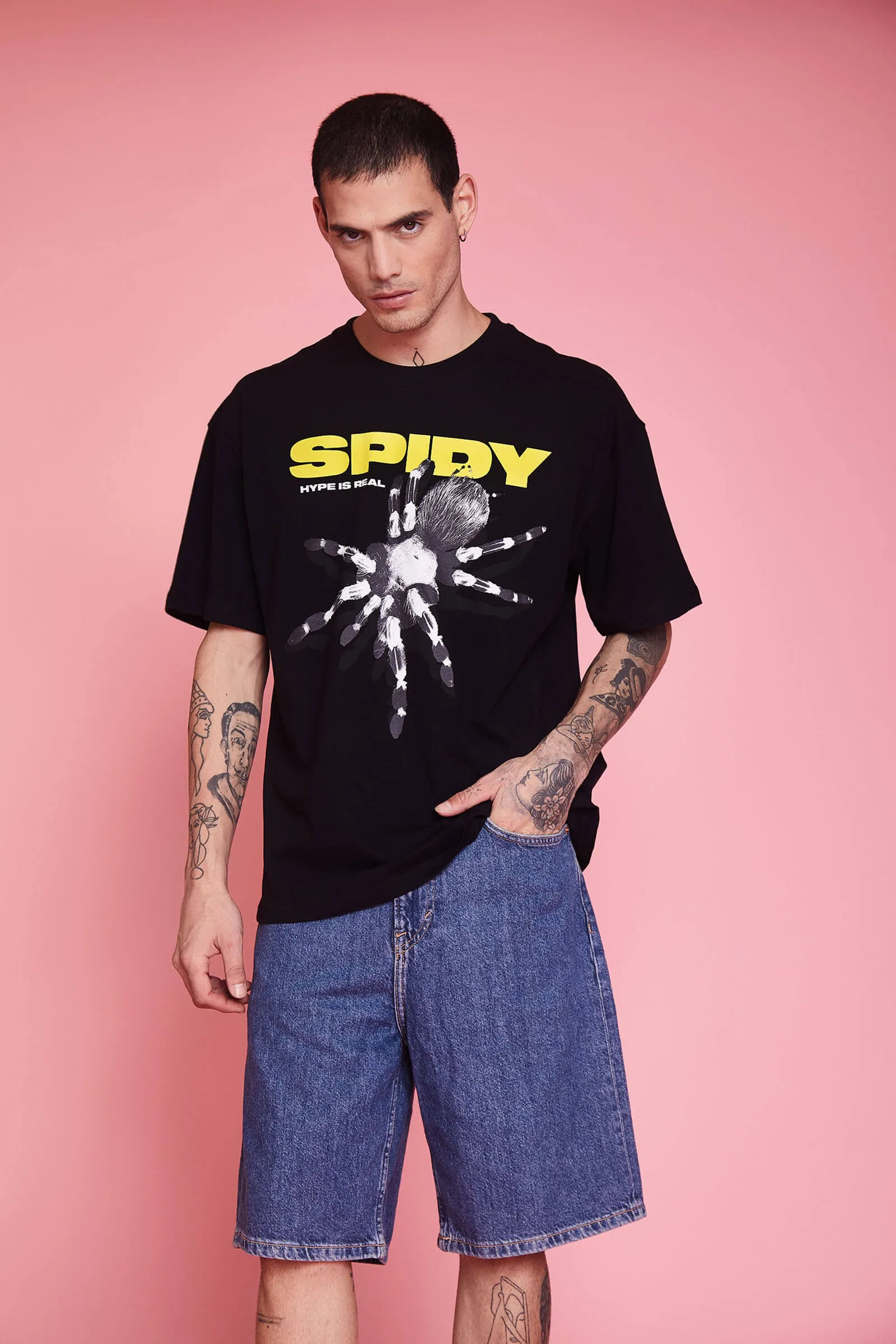 Black Spidy Oversized T-Shirt