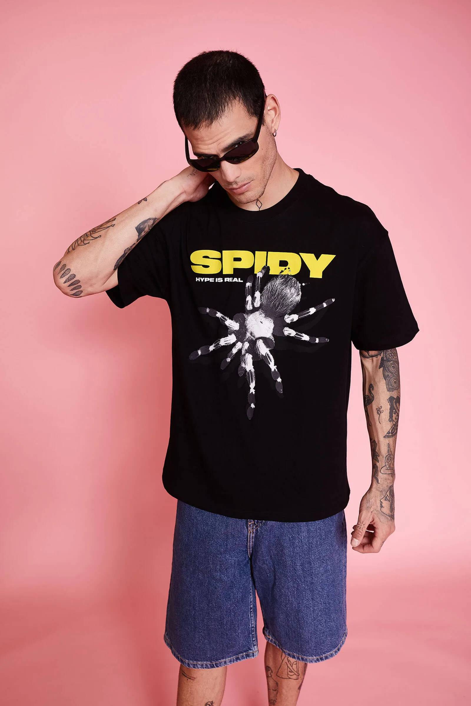 Black Spidy Oversized T-Shirt