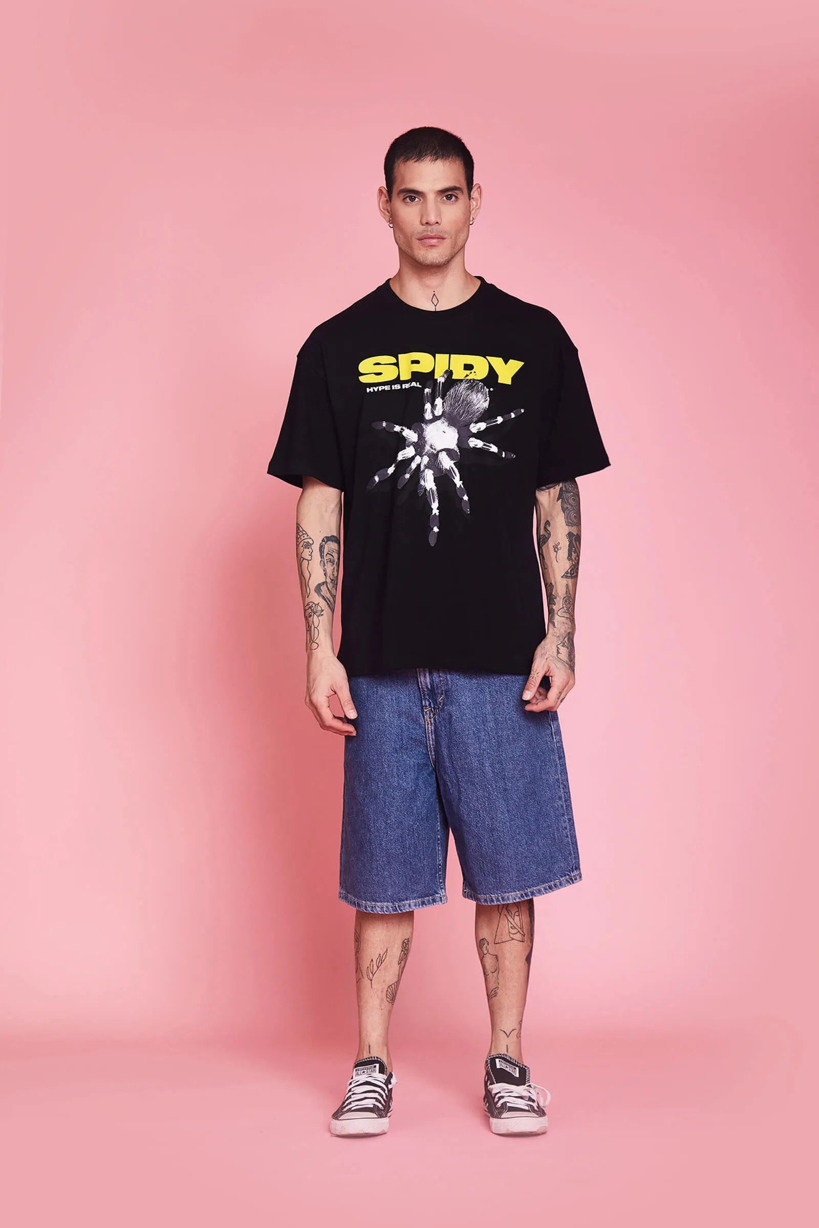 Black Spidy Oversized T-Shirt