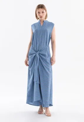 Blue Vertical Stripe Dress