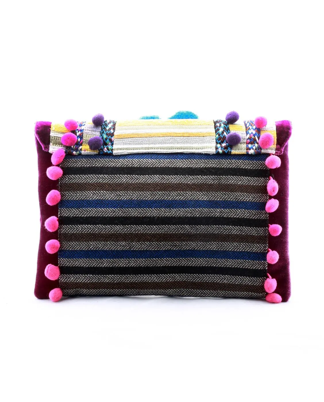 BOHO POM-POM CLUTCH