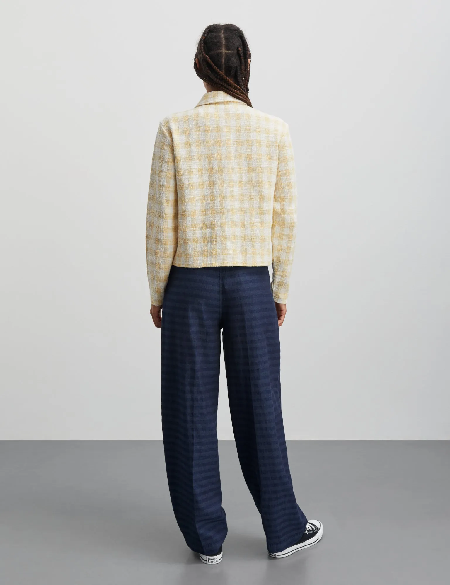 Boucle Jersey Abby Top, Misted Yellow/White Alyssum