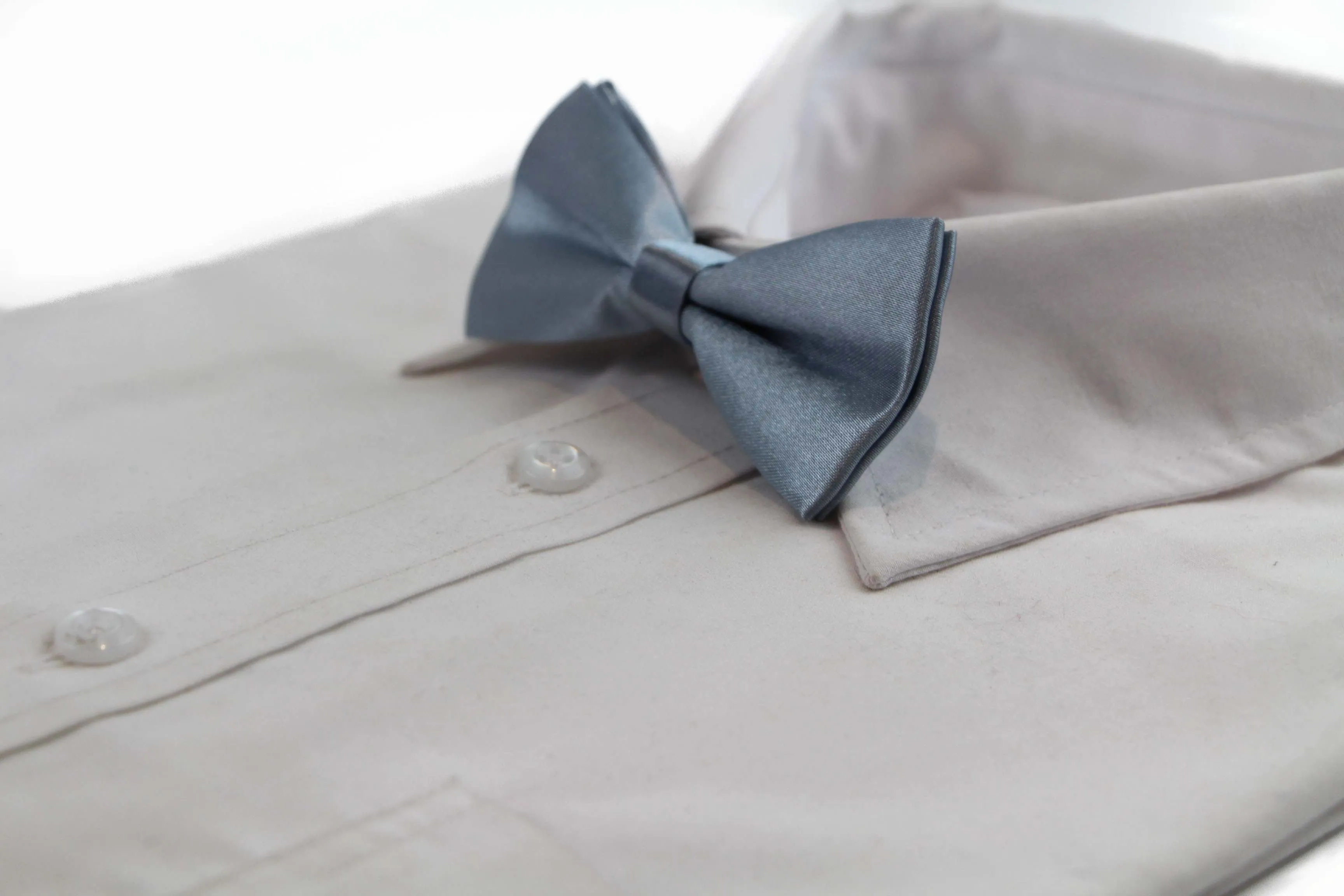 Boys Dark Grey Plain Bow Tie