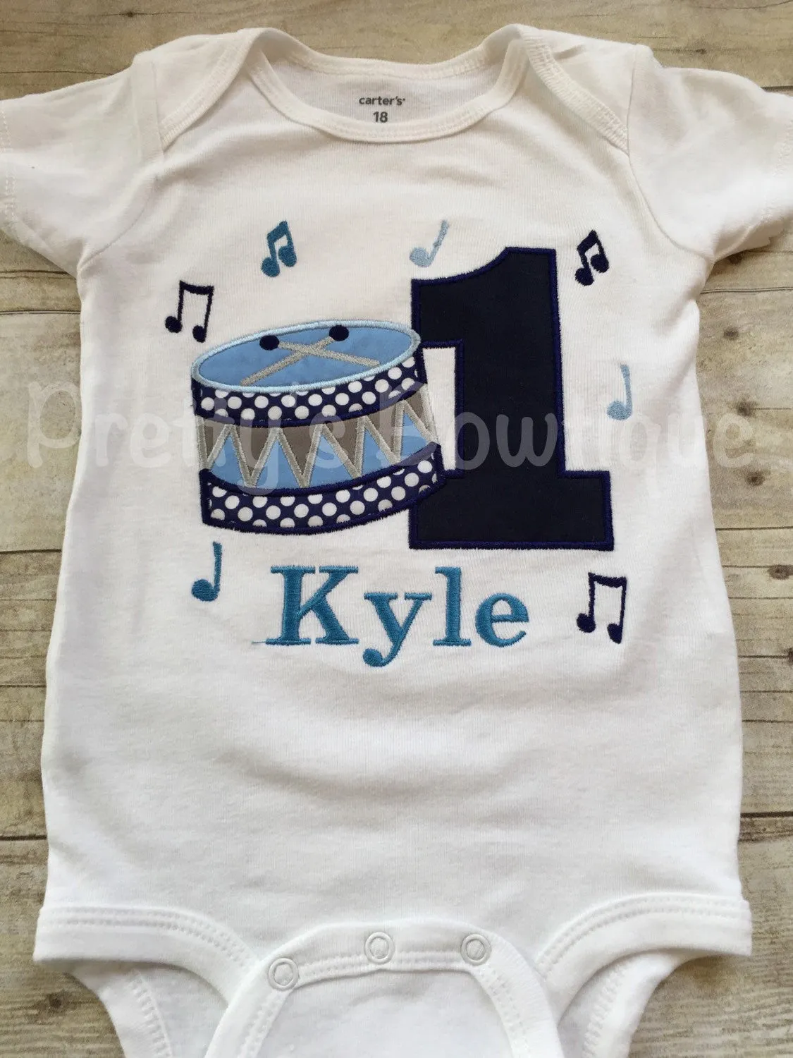 Boys Drum Birthday Shirt -Music Birthday Shirt - any age or colors