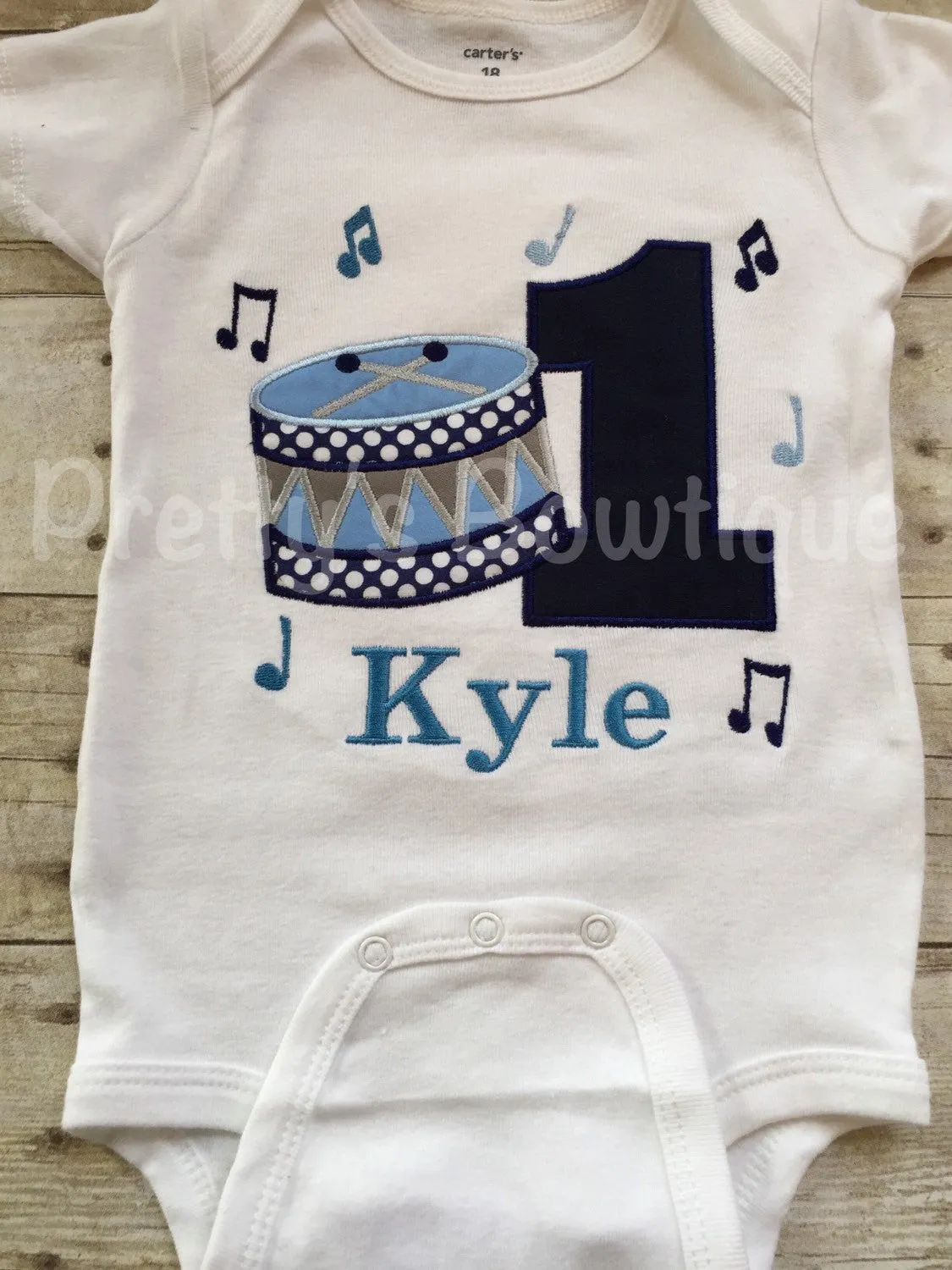 Boys Drum Birthday Shirt -Music Birthday Shirt - any age or colors