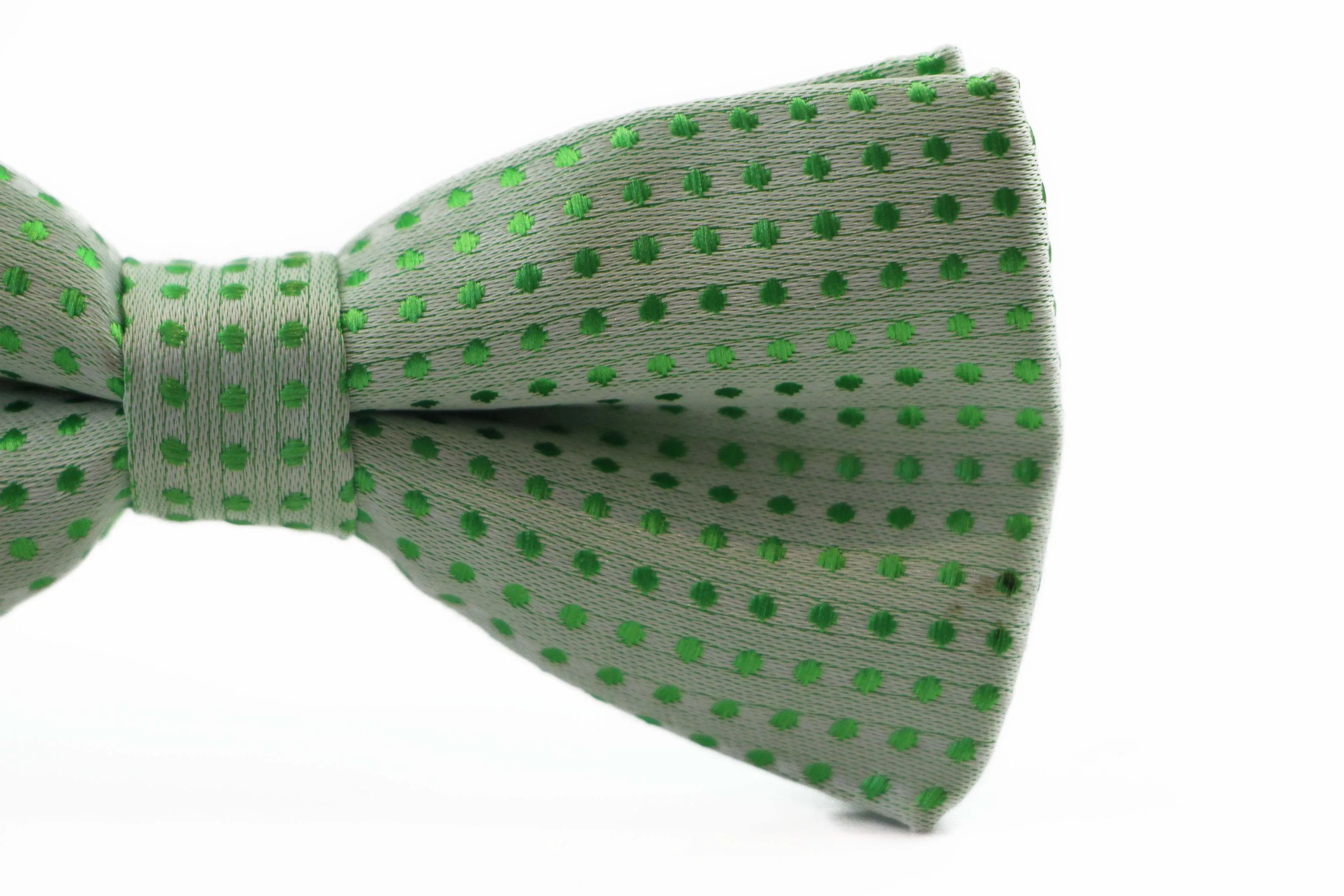 Boys Light Green Polka Dot Pattern Bow Tie