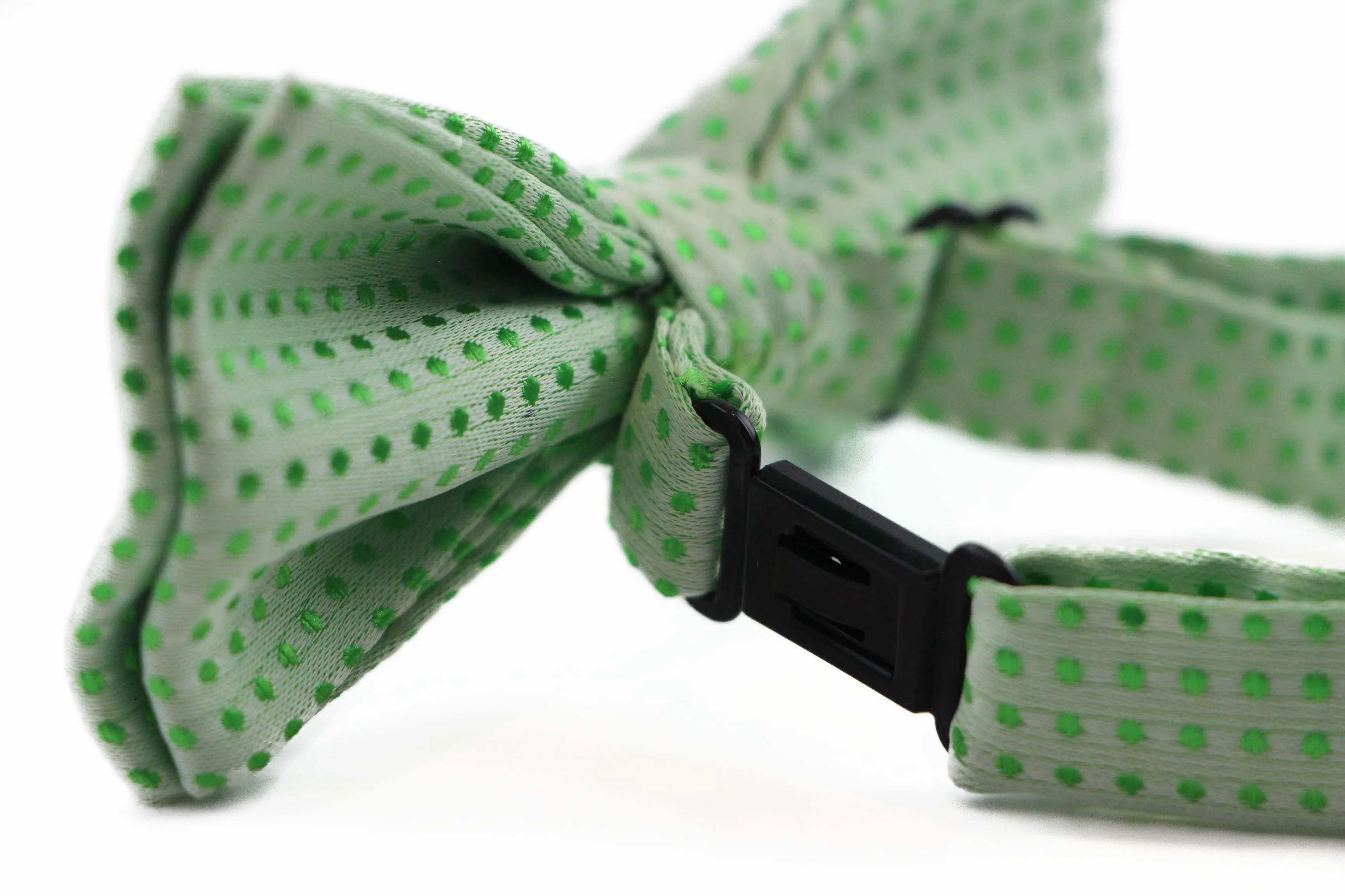 Boys Light Green Polka Dot Pattern Bow Tie