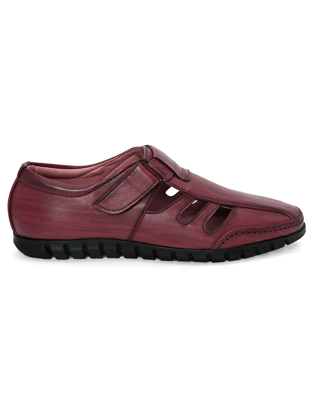 Breezer Cherry Cut-Work Sandals