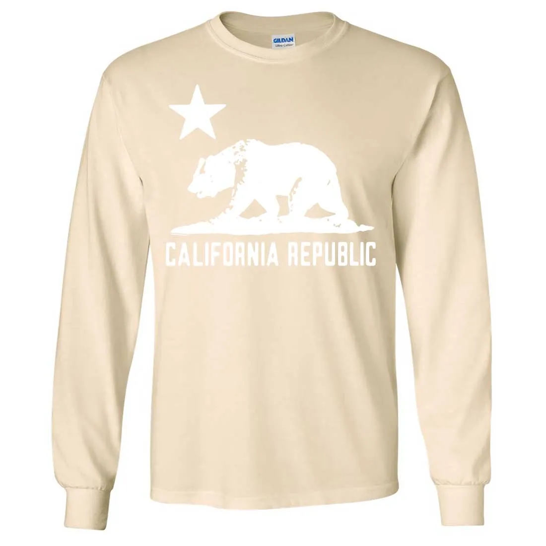 California Flag Oversize White Silhouette Long Sleeve Shirt