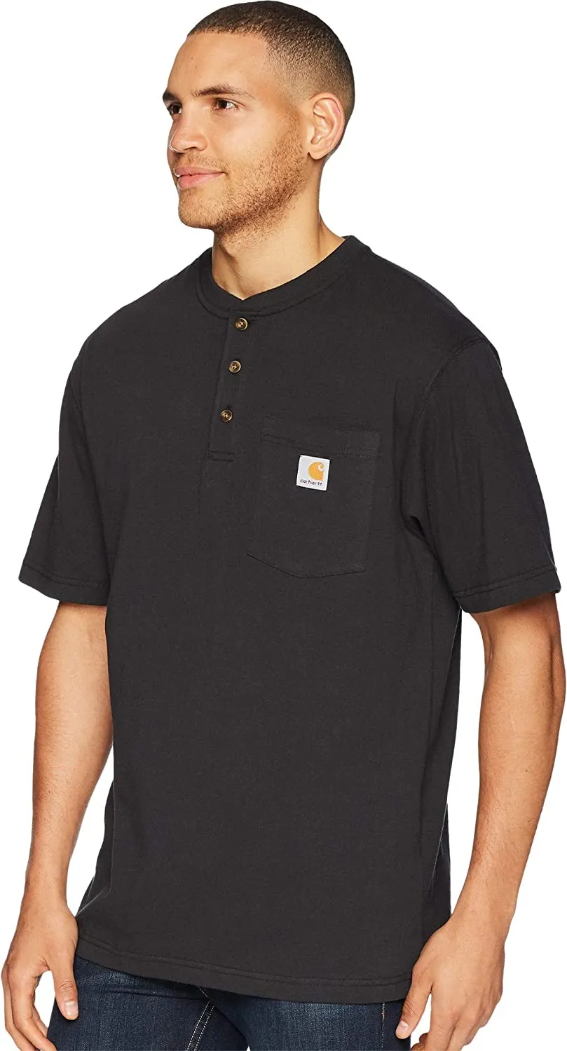 Carhartt Men's Loose Fit Heavyweight Short Sleeve Pocket Henley T-Shirt