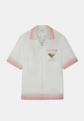 Casablanca Tennis Club Icon Cuban Collar Short Sleeve Shirt White/Pink