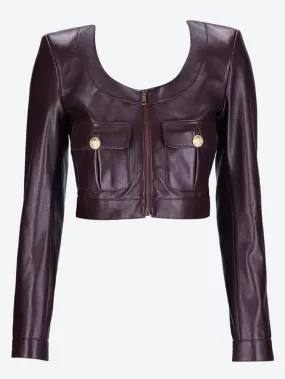 Cropped leather jacket