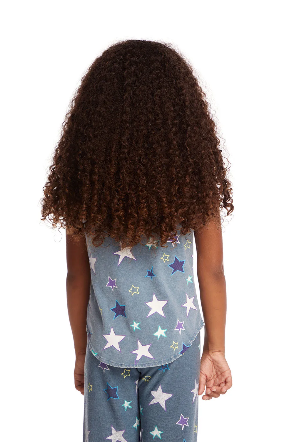 Dream Emb Star Girls Vintage Jersey Shirttail Muscle