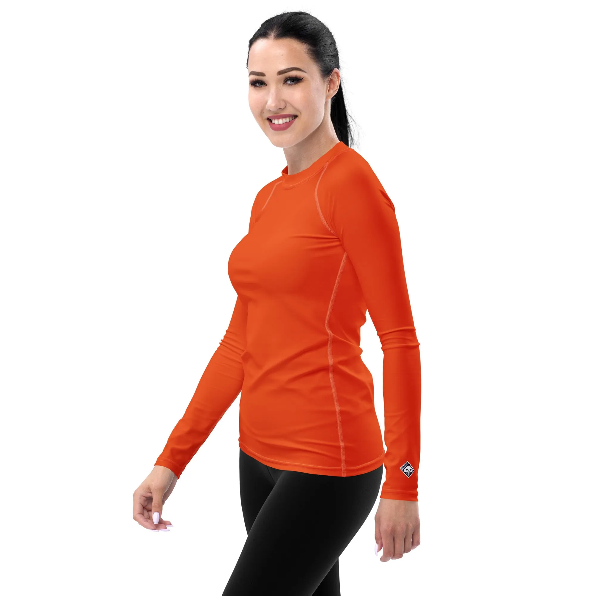 Easygoing Sophistication: Solid Color Rash Guard for Women - Flamingo