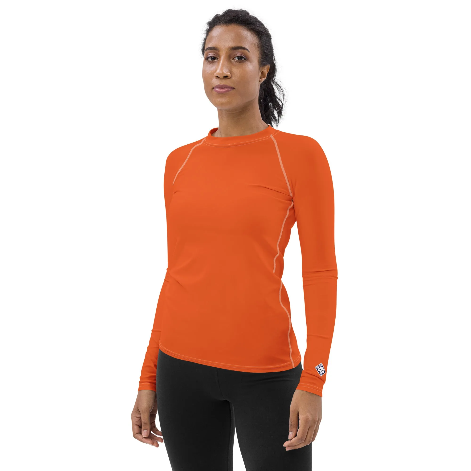 Easygoing Sophistication: Solid Color Rash Guard for Women - Flamingo