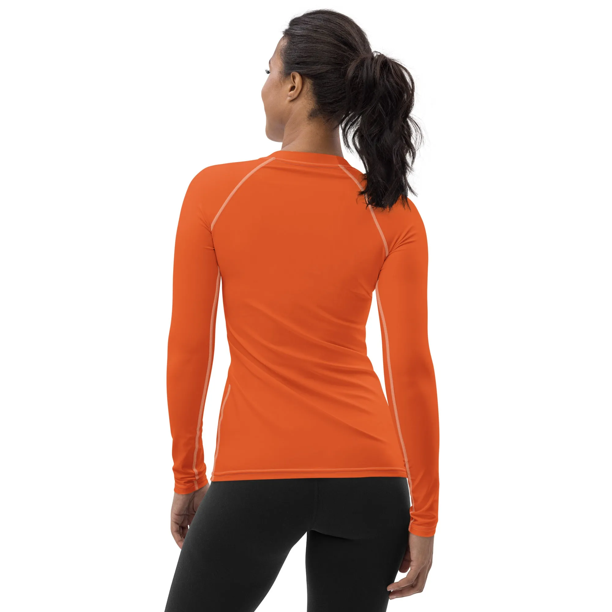 Easygoing Sophistication: Solid Color Rash Guard for Women - Flamingo