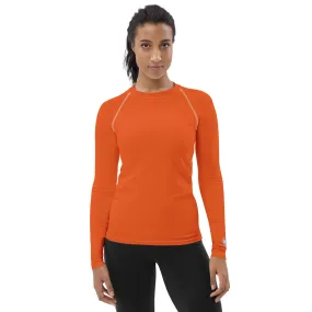 Easygoing Sophistication: Solid Color Rash Guard for Women - Flamingo