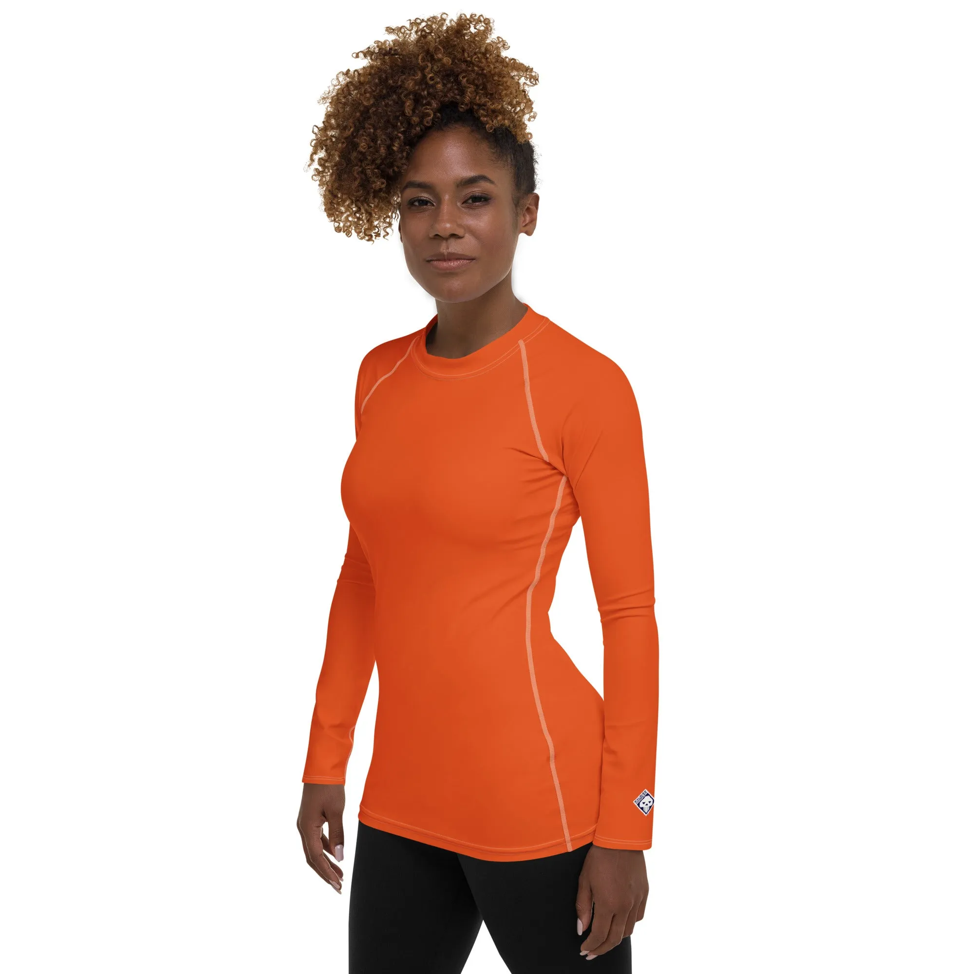 Easygoing Sophistication: Solid Color Rash Guard for Women - Flamingo