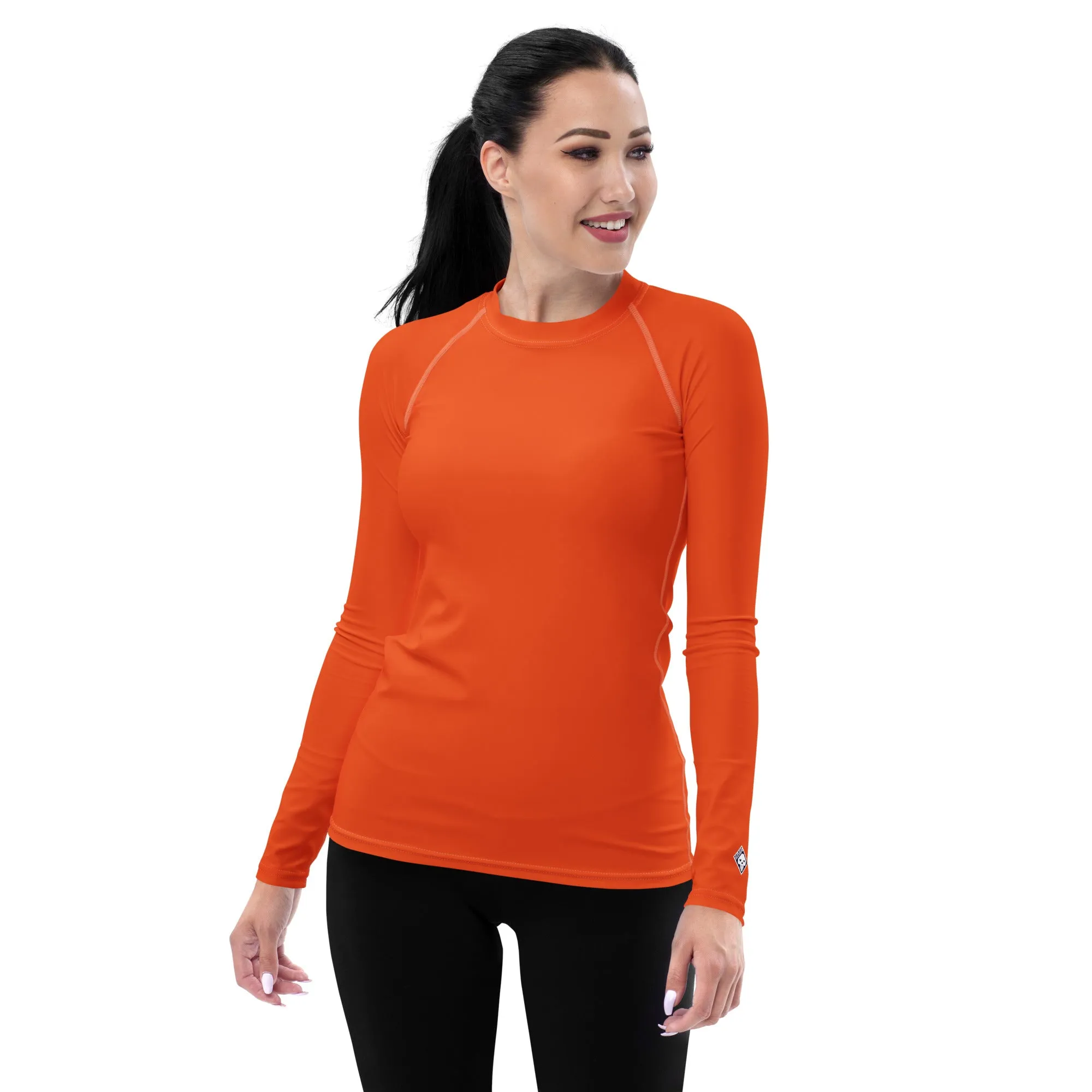 Easygoing Sophistication: Solid Color Rash Guard for Women - Flamingo