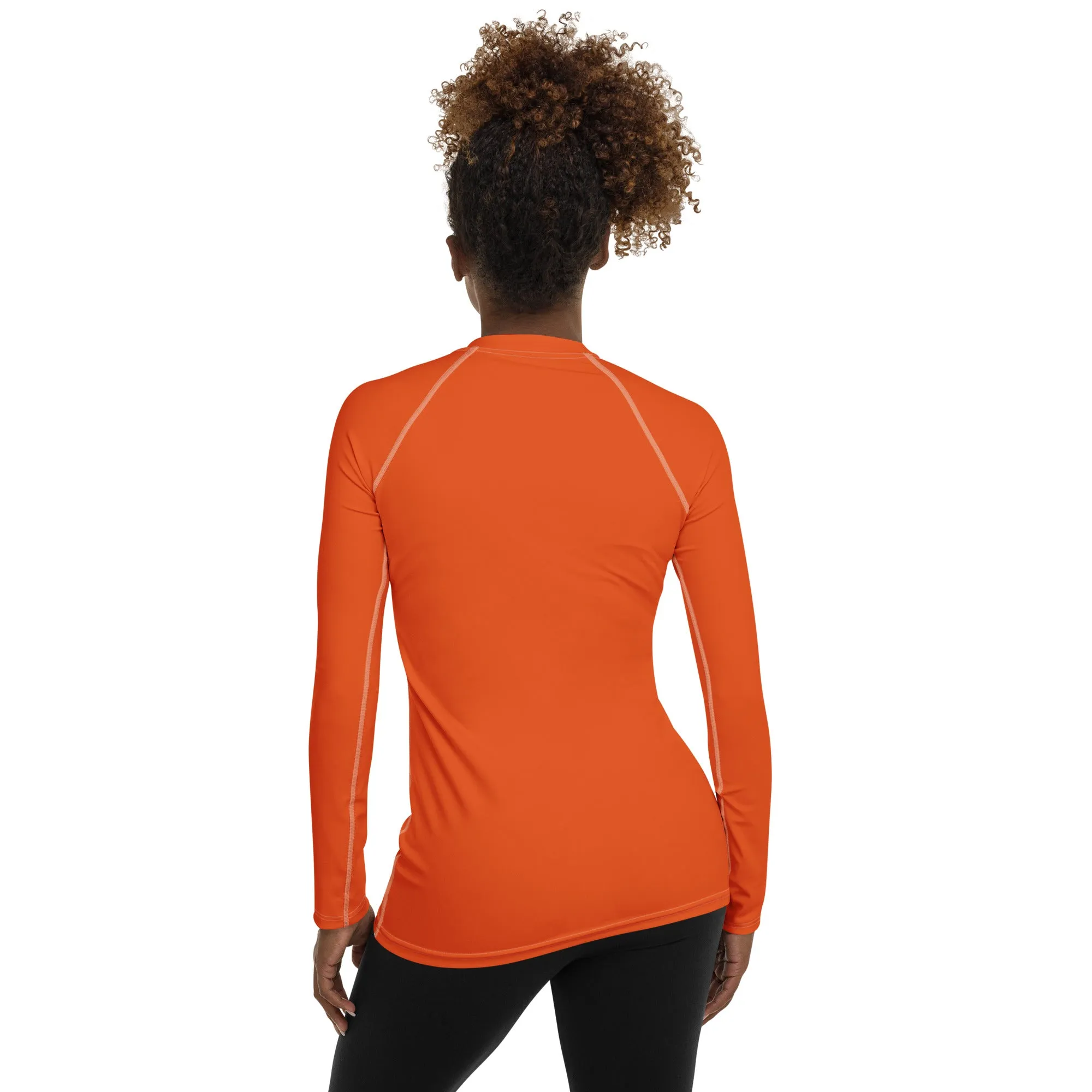 Easygoing Sophistication: Solid Color Rash Guard for Women - Flamingo