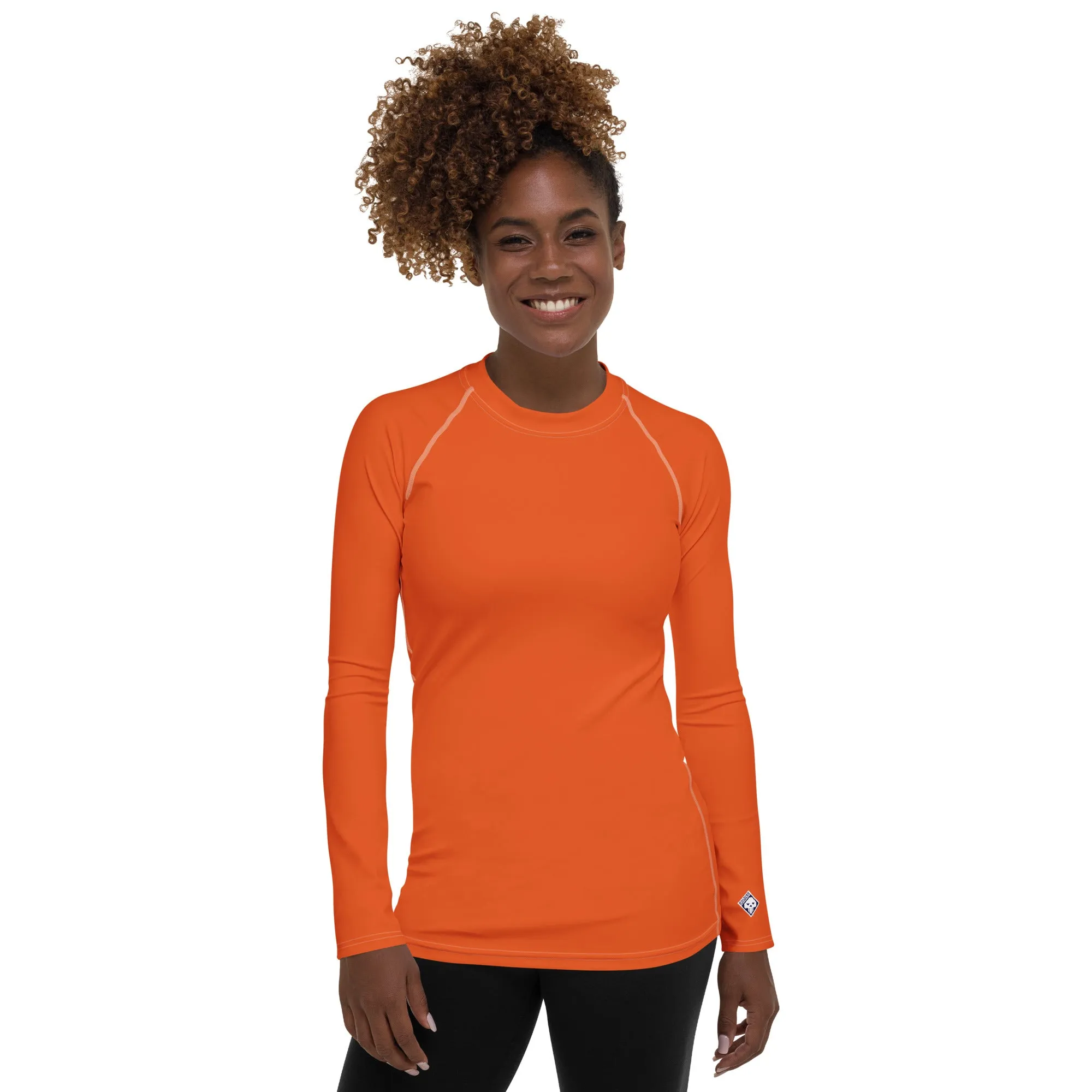 Easygoing Sophistication: Solid Color Rash Guard for Women - Flamingo