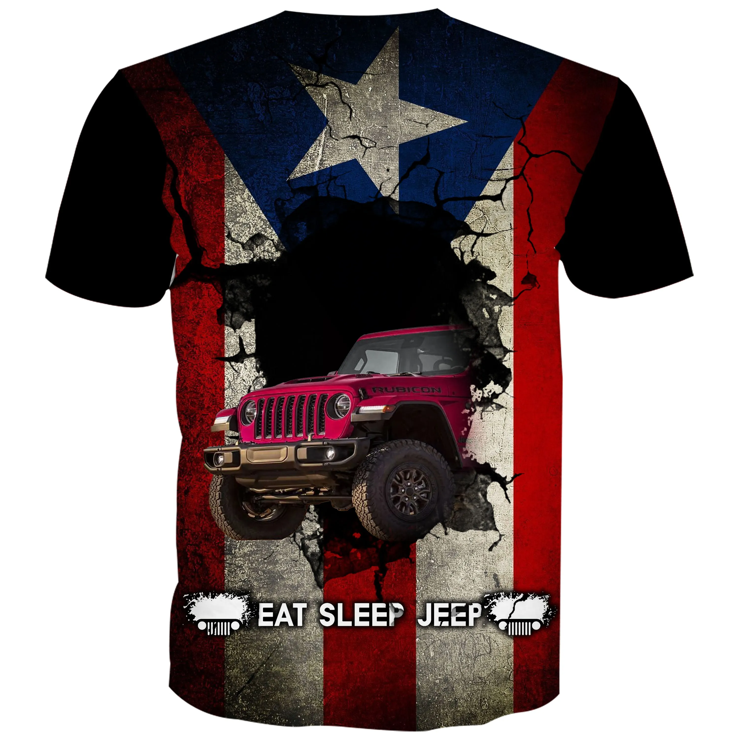 Eat Sleep Jeep Flag -  Puerto Rico - Pink Rubicon