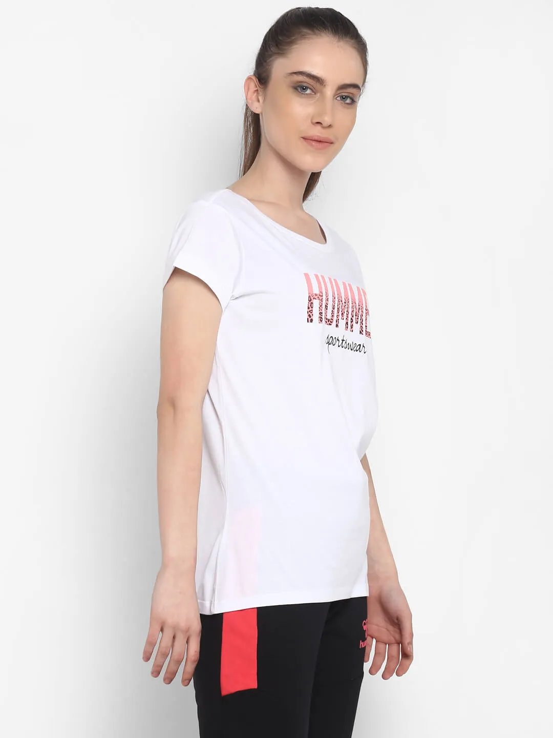 Elviria Women Cotton White T-Shirt